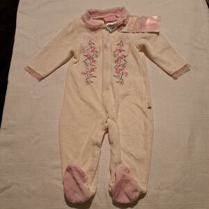 Duck Duck Goose girls 3-6 months velour footie, not sleepwear